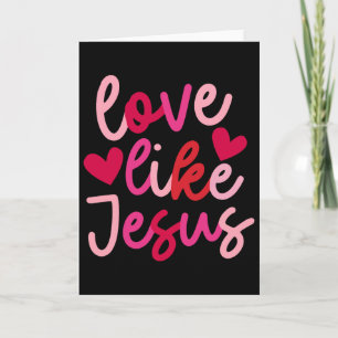 Älska som Jesus Coquette Heart Cross Kristet Värde Kort