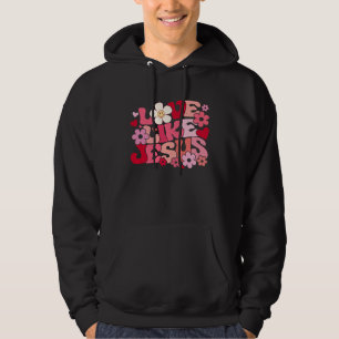 Älska som Jesus Kristna Bibelvers Trendig Flora Hoodie