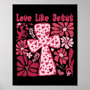 Älska som Jesus Svart Boho Modern Religiös Gud Kri Poster