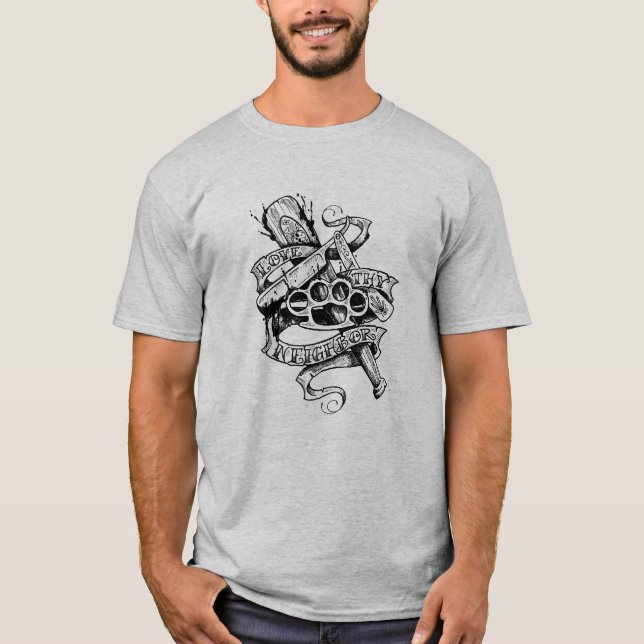 Älska Thy gränsa till (tatueringdesignen) Tee (Framsida)