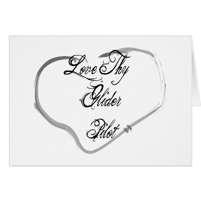 Älska Thy pilot- glidflygplan Hälsningskort (Framsidan Horizontal)