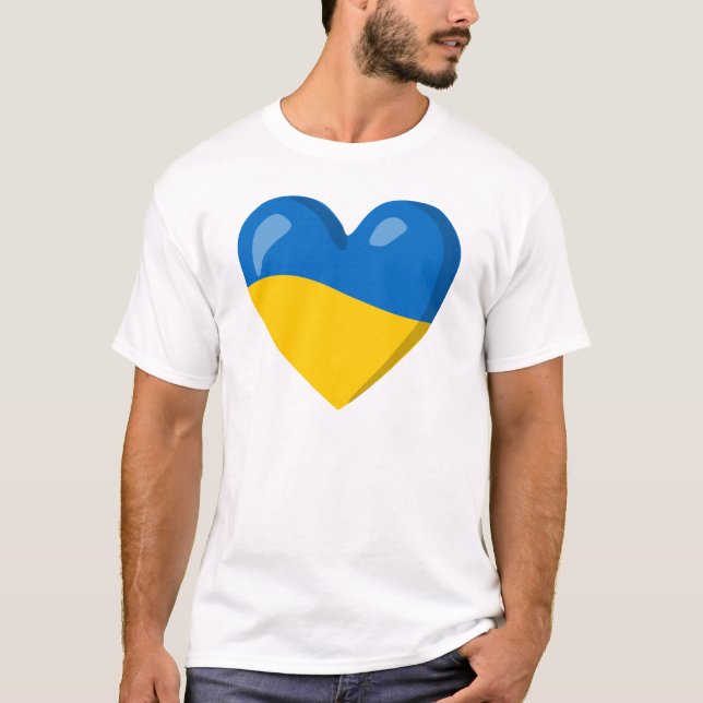 Älska Ukraina Stöd T Shirt (Framsida)