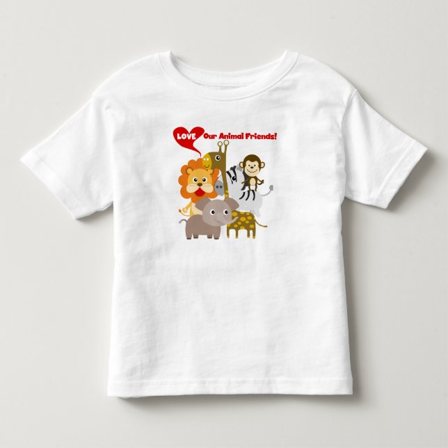 Älska våra djura vänner tee shirt (Framsida)