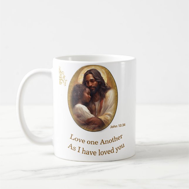 Älska varandra Bibelvers Kaffemugg (Vänster)