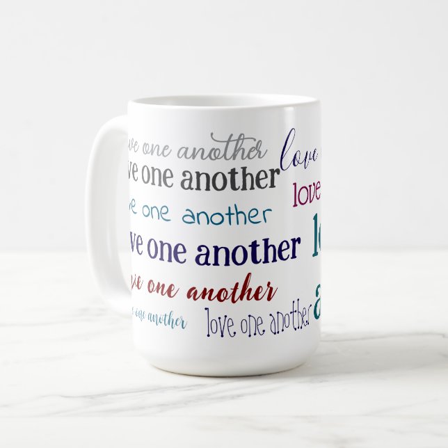 Älska varandra  kaffemug kaffemugg (Framsida vänster)
