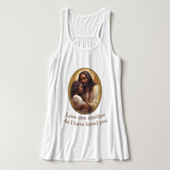 Älska varandra kristen linne med racerback  (Design framsida)