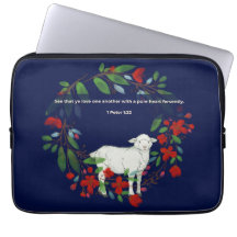 Älska Varandra | Lamm & Blommig Laptopsskydd
