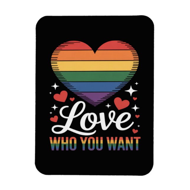 Älska Vem Du Vill HBTQ Pride HBT Magnet (Vertikal)