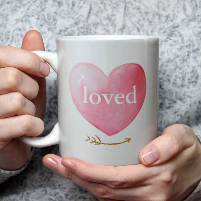 Älskad akvarellhjärta kaffemugg (Skapare uppladdad)