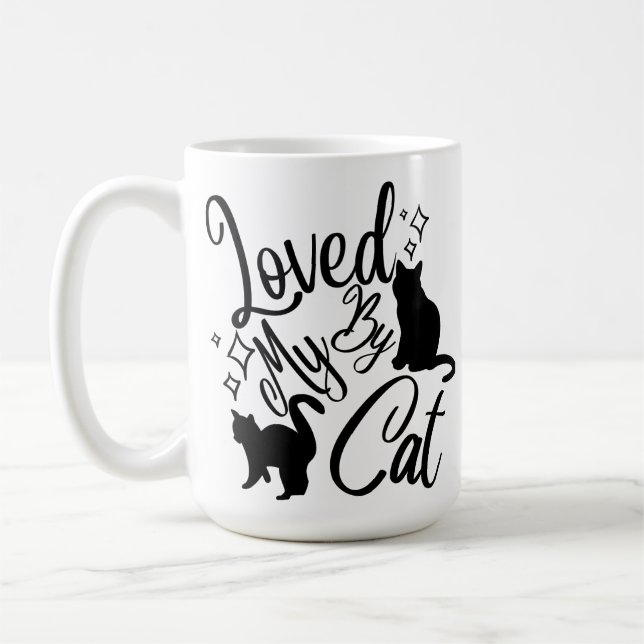 Älskad Av Min Katt Kaffemugg (Vänster)