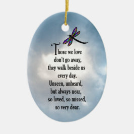 Älskad" dikt för slända "så julgransprydnad keramik