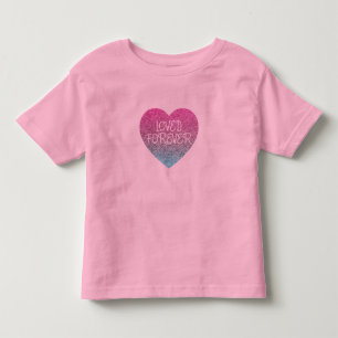 Älskad för alltid Paillett Hjärtan Modern flickor T Shirt