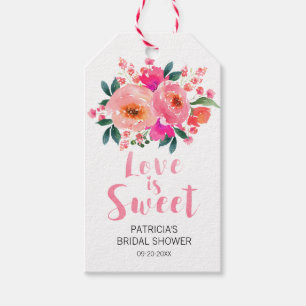 Älskade är söta rosa blommiga bröllopsfestgåvor presentetikett