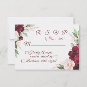 Älskade Blommiga RSVP OSA Kort