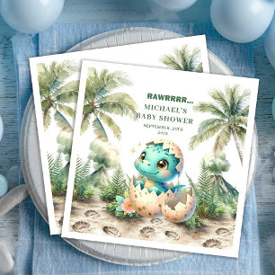Älskade Dino Babyfirande Kläcks Snart Namn Pappersservett