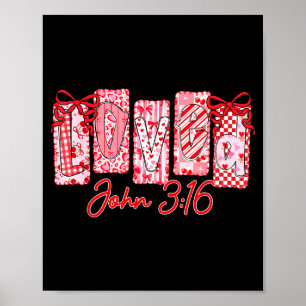 Älskade Johannes 3 16 Kristna Älskar Alla Hjärtans Poster
