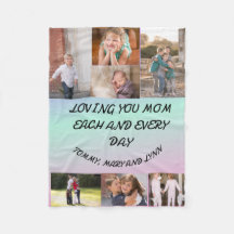 Älskade mamma varje dag 7 foto blå och lila