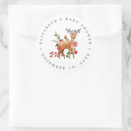 Älskade ren | Julbabyfirande present Runt Klistermärke