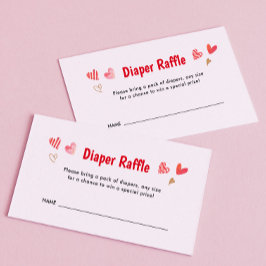 Älskade Valentineser Babyskor Diaper Raffle Tilläggskort