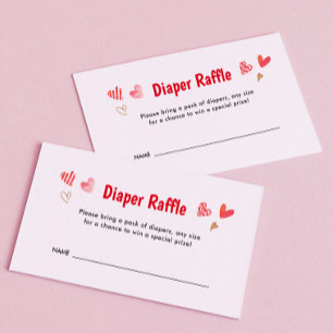 Älskade Valentineser Babyskor Diaper Raffle Tilläggskort