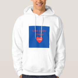 Älskade Varje Barn Hjärtat Vit Tröja Med Huva Hoodie