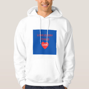 Älskade Varje Barn Hjärtat Vit Tröja Med Huva Hoodie