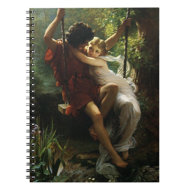 Älskande på en gunga. Vår av Pierre Auguste Cot Anteckningsbok Med Spiral (Framsidan)