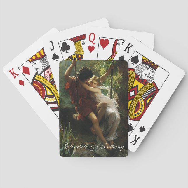Älskande på en gunga. Vår av Pierre Auguste Cot Spel Kort (Baksidan)