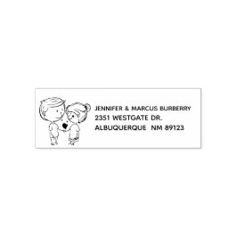 Älskande Par Returadress Självbläckande Stämpel