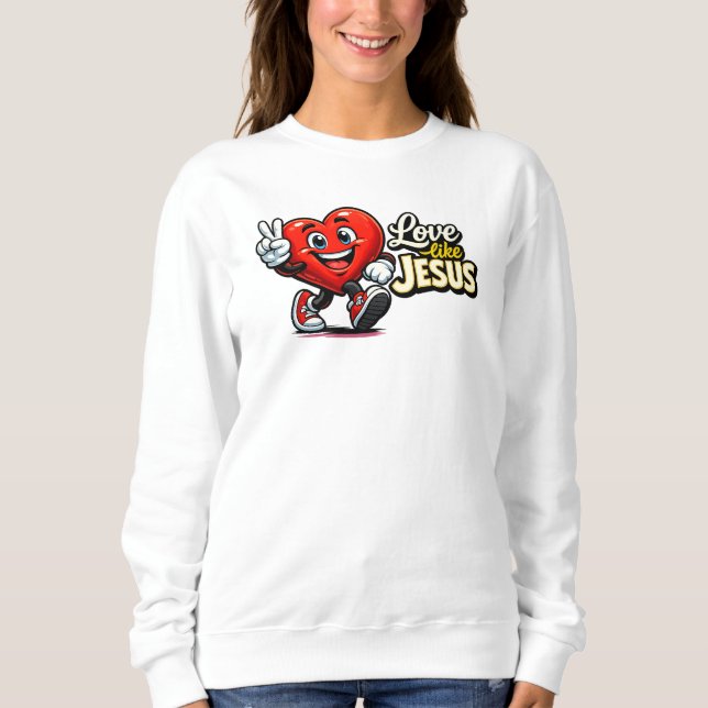 Älskande som JESUS - Hjärta - Kristna T Shirt (Framsida)