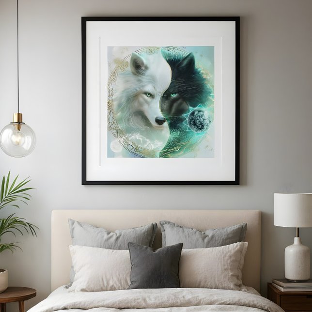 Älskandes balans – Mystisk Yin Yang Varg Poster (Skapare uppladdad)