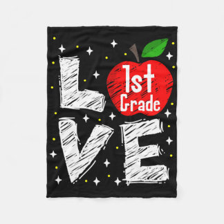 Älskar 1:a klass Apple Roligt present till lärare Fleecefilt
