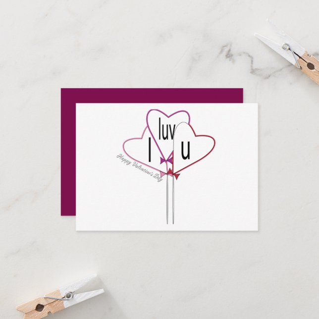 Älskar Alla hjärtans dag Kort (Fram/Back In Situ)