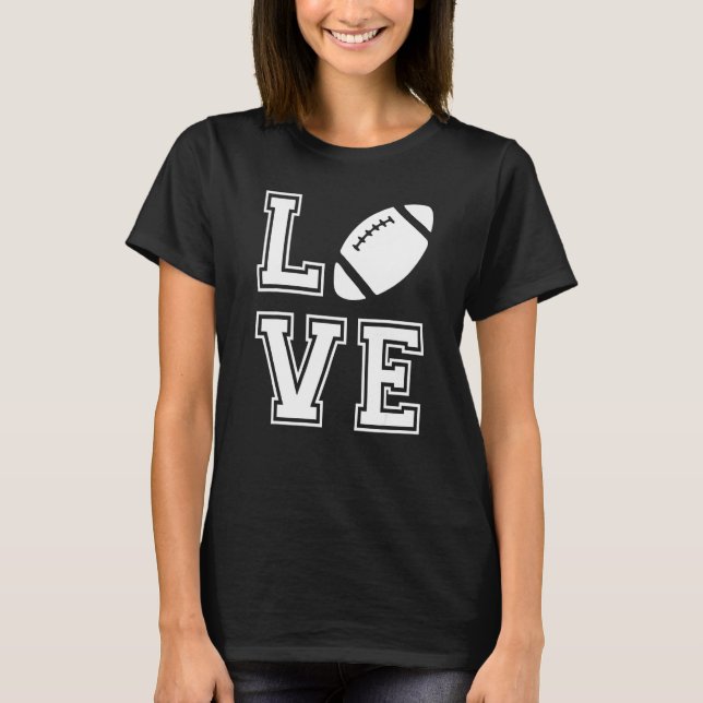 Älskar Amerikansk Fotboll T Shirt (Framsida)