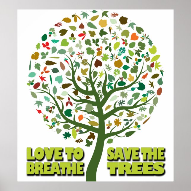 Älskar att andas Spara träden Poster (Framsidan)