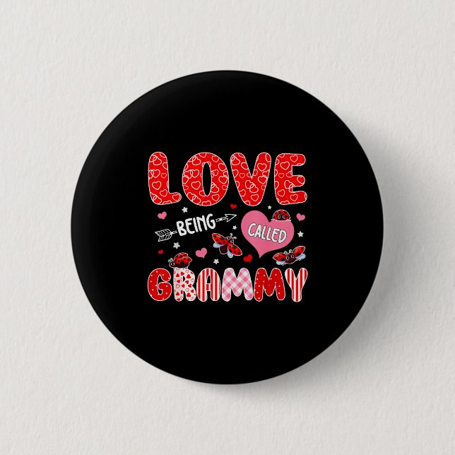 Älskar att bli kallad grammy valentine mors dag knapp (Framsida)