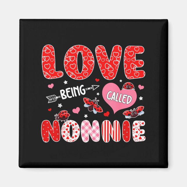 Älskar att bli kallad nonnie valentines dag mors d magnet (Framsidan)