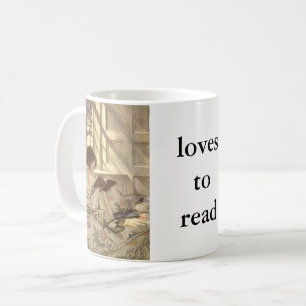 Älskar att läsa kaffemugg
