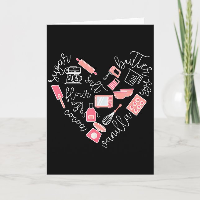 Älskar Bakverktyg För Bagare Present Kvinnor Söt N Kort (Framsida)