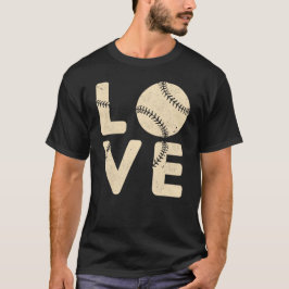 Älskar Baseboll Vintage Sportfantast T Shirt