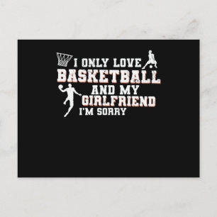 Älskar basket och min flickvän Design Vykort