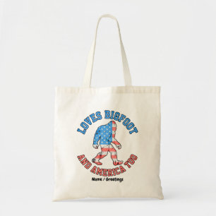 Älskar Bigfoot och Amerika För patriotisk amerikan Tygkasse