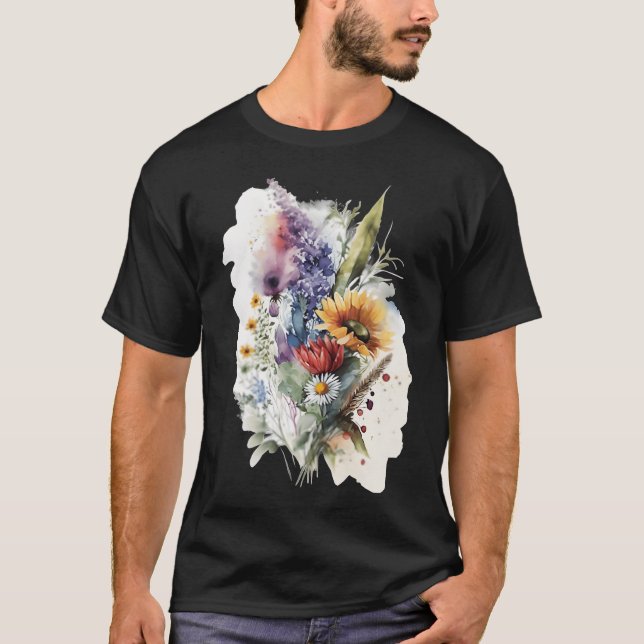 älskar blommor pojke t shirt (Framsida)