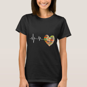 Älskar Böcker Hjärtslag Hjärta Bokälskare Böcker L T Shirt