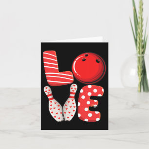 Älskar Bowling Kula Och Käglor Grupp Matchning Val Kort