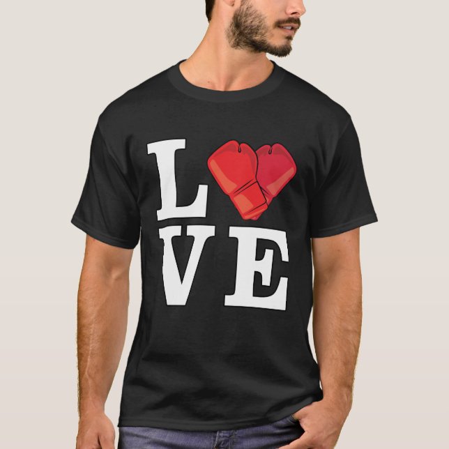 Älskar boxning t shirt (Framsida)