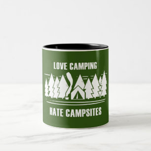 Älskar camping, hatar campinganläggningar Två-Tonad mugg