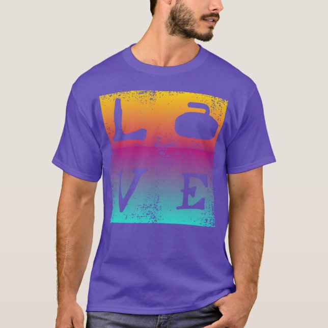 Älskar curling vintage t shirt (Framsida)