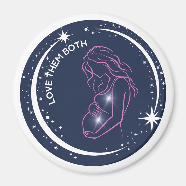 Älskar dem båda Pro-Life Inspirerande Mor Baby Magnet (Framsidan)