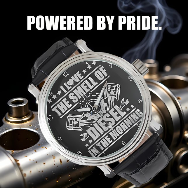 Älskar den där morgondiesellukten armbandsur (Skapare uppladdad)